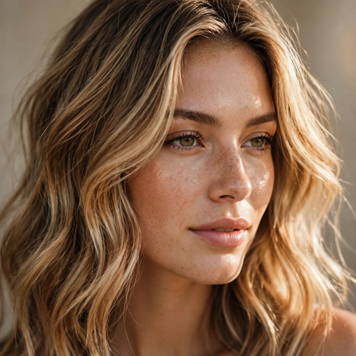 Bronde highlights with sunkissed glow
