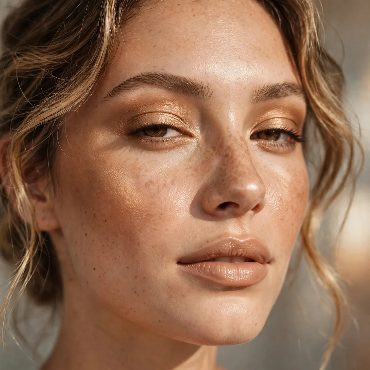 Close-up of Golden Bronzer Glow featuring warm bronze and sunlit beige