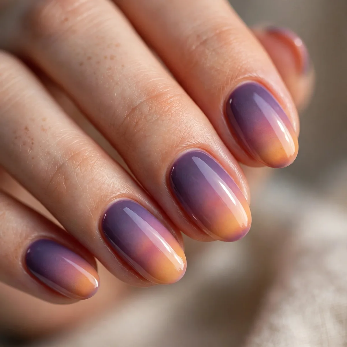 Purple dusk sunset nail fade