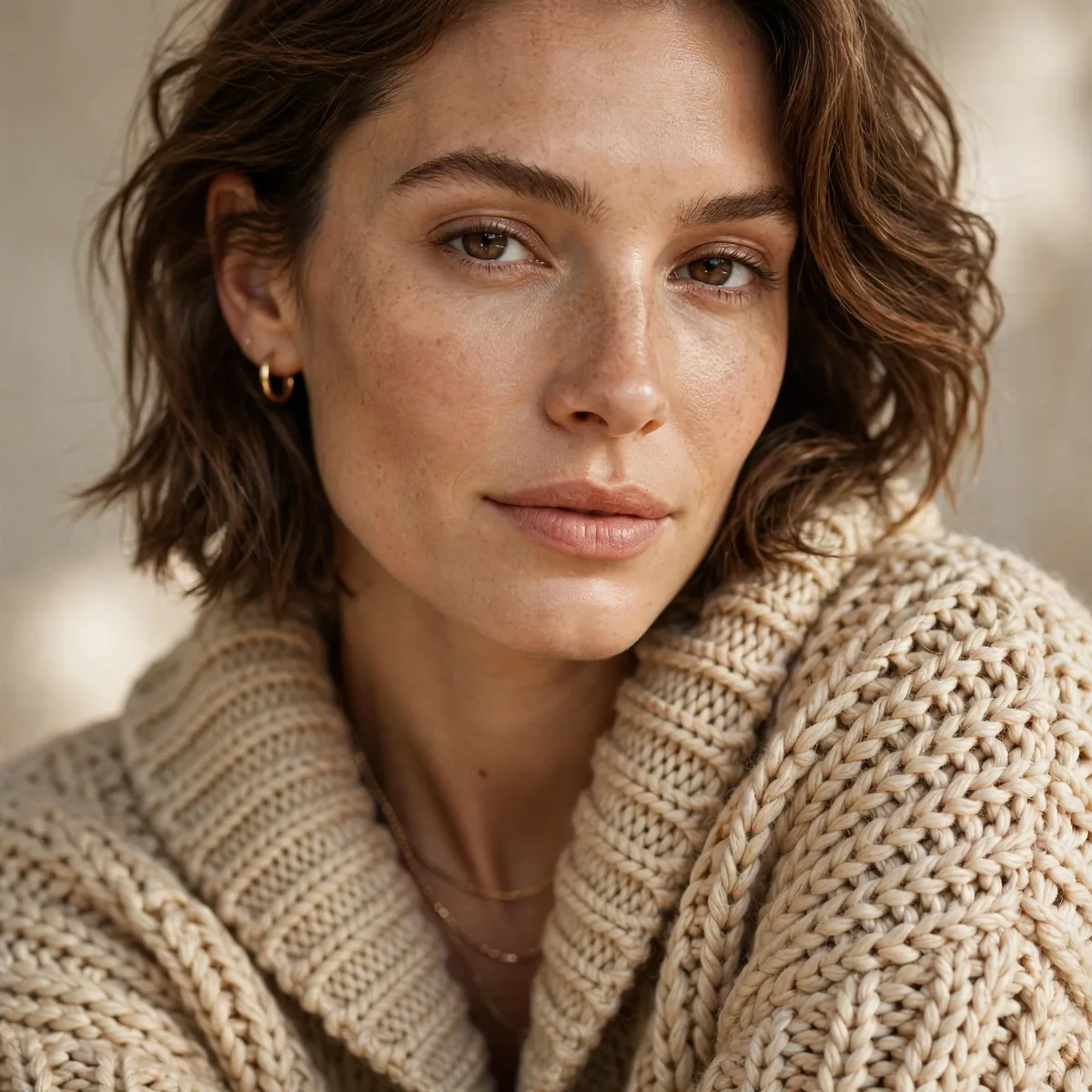 Fisherman ribbed knit sweater