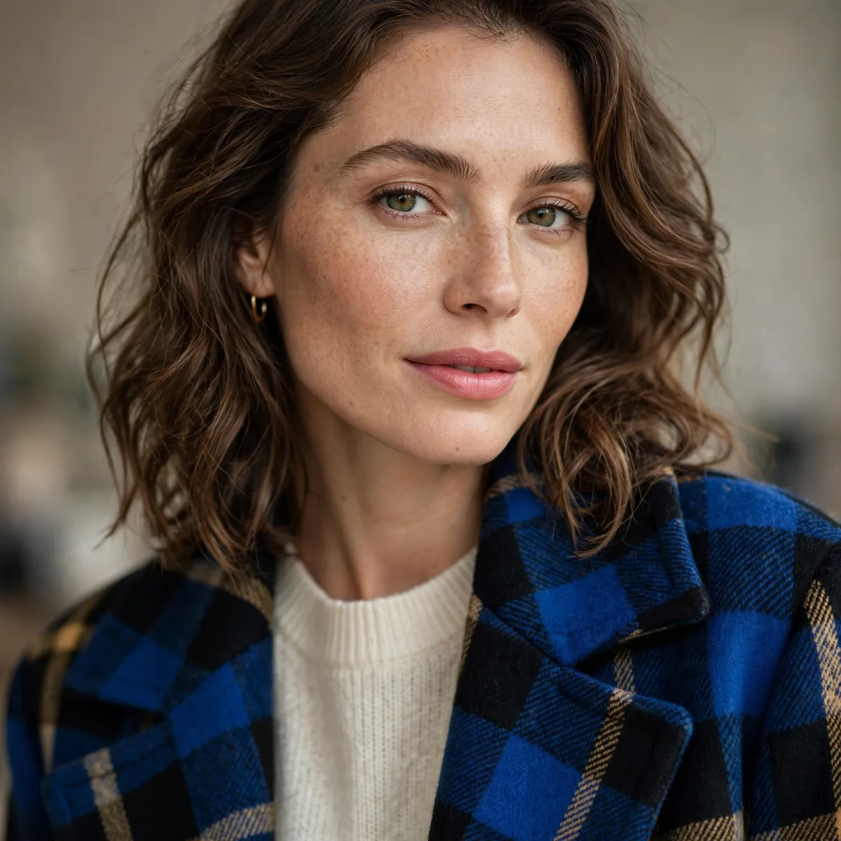 Simple sweater with bold coat