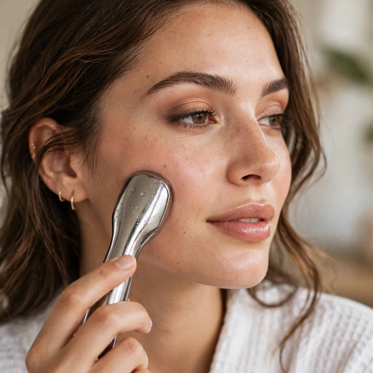 Cooling skin before summer makeup