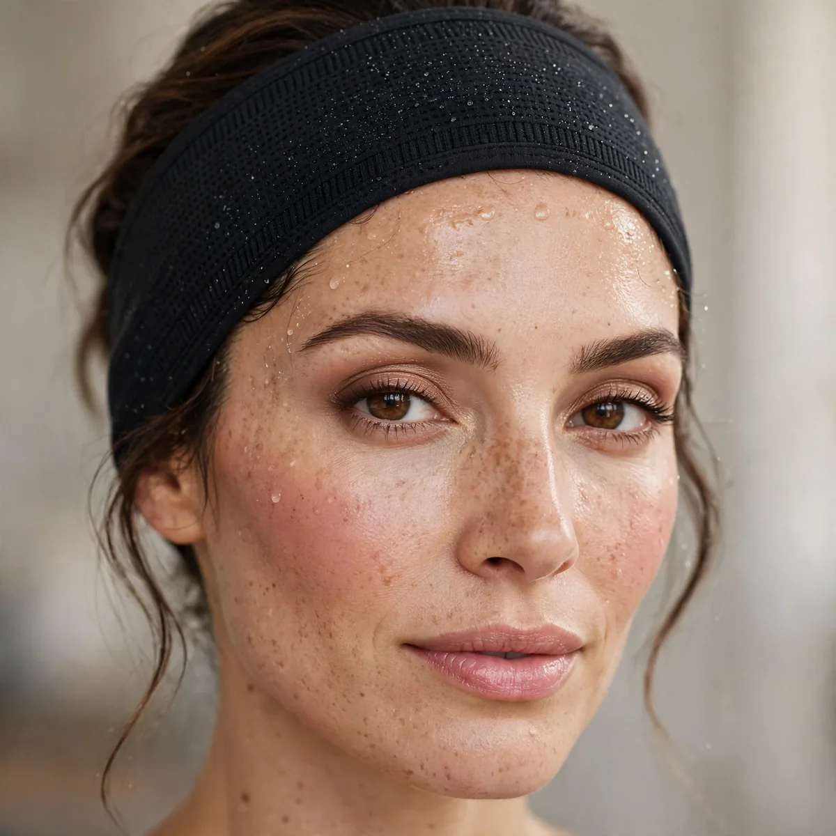 Headband keeping sweat off makeup