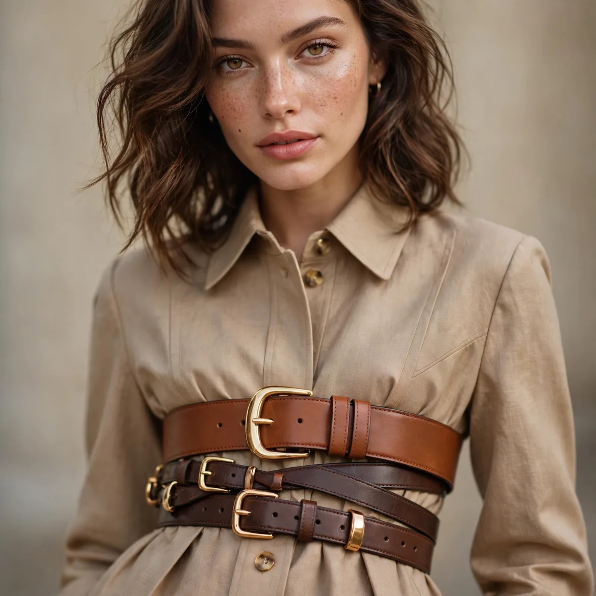 Belted tall outfit with defined waist
