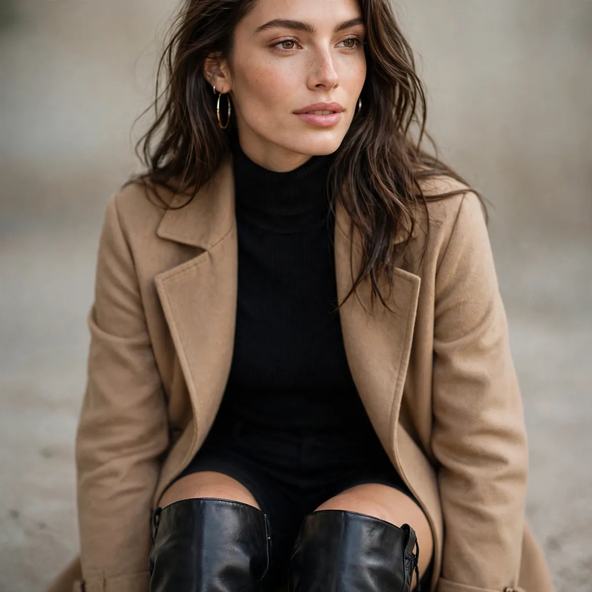 Tall woman in knee high boots