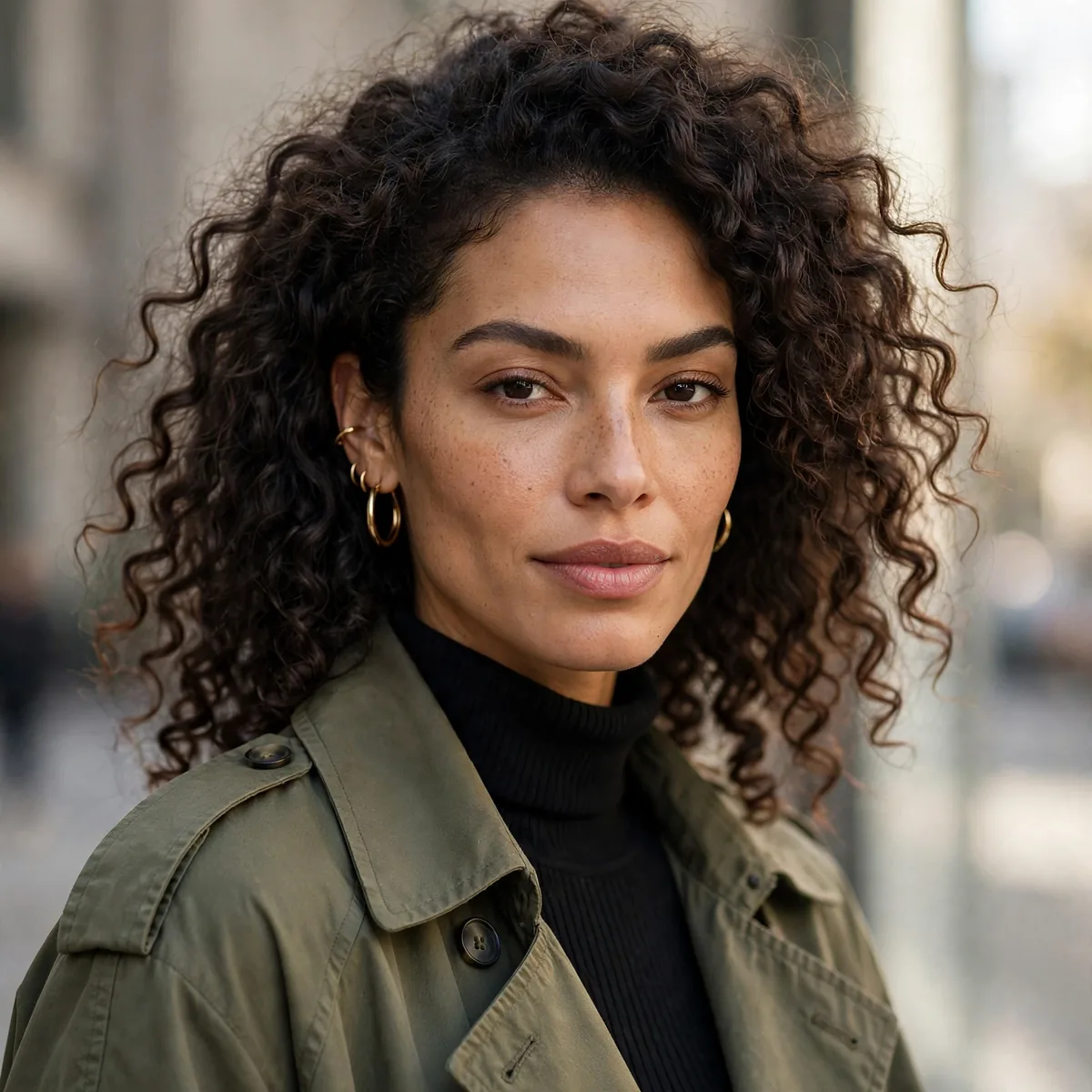 Confident tall woman street style