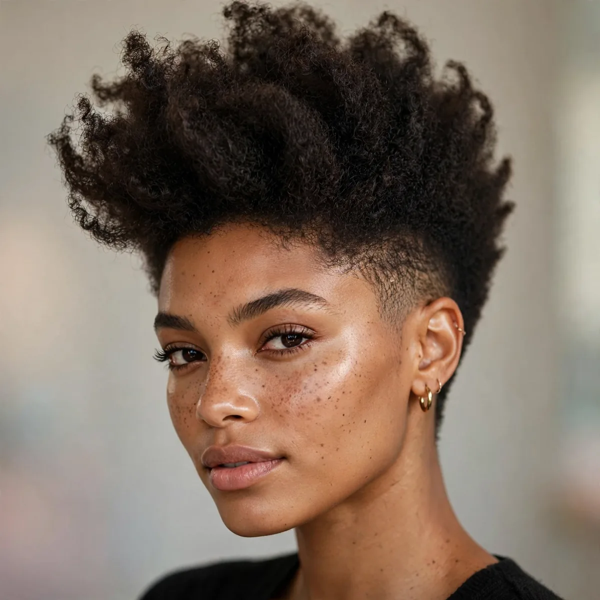 Tapered frohawk with volume on top