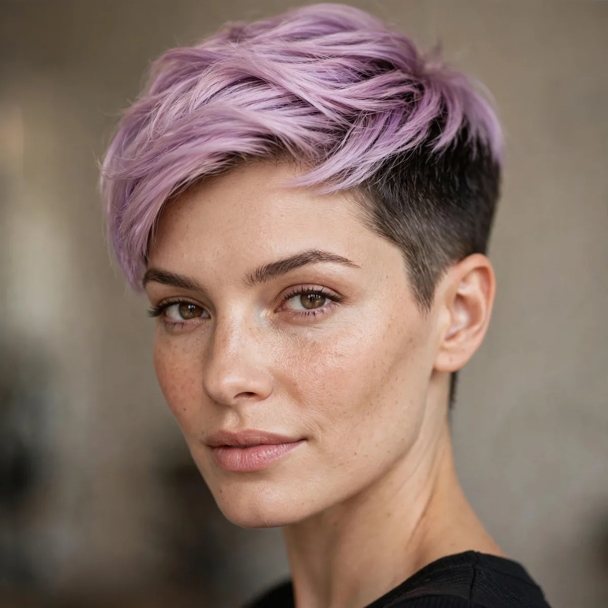 Tapered cut with colored top