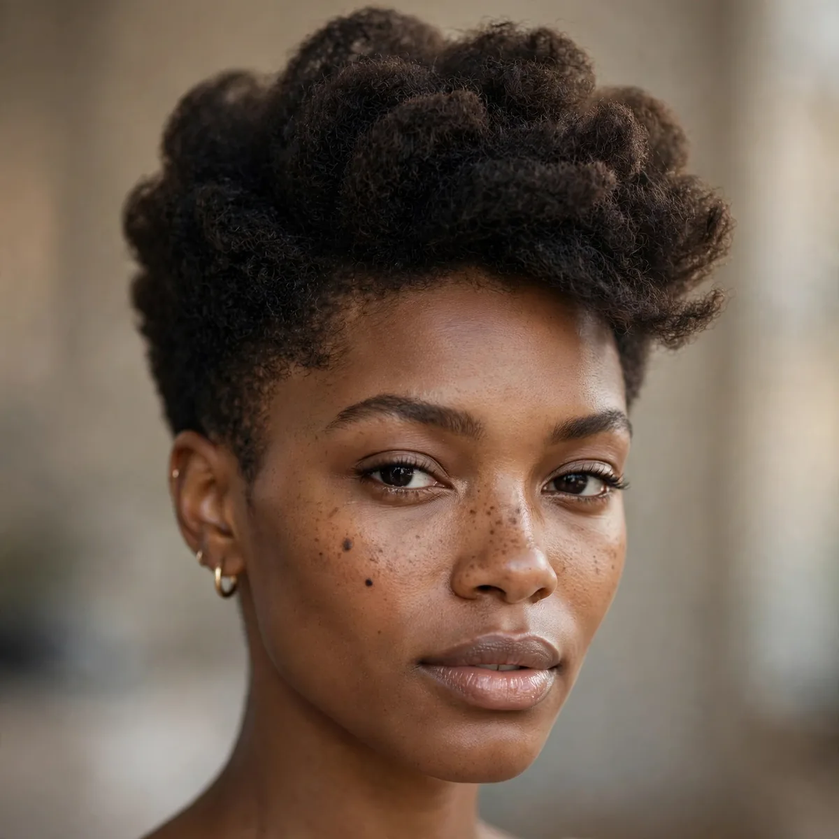 Sculpted tapered afro haircut