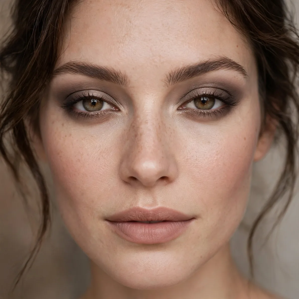 Classic taupe smokey eye makeup