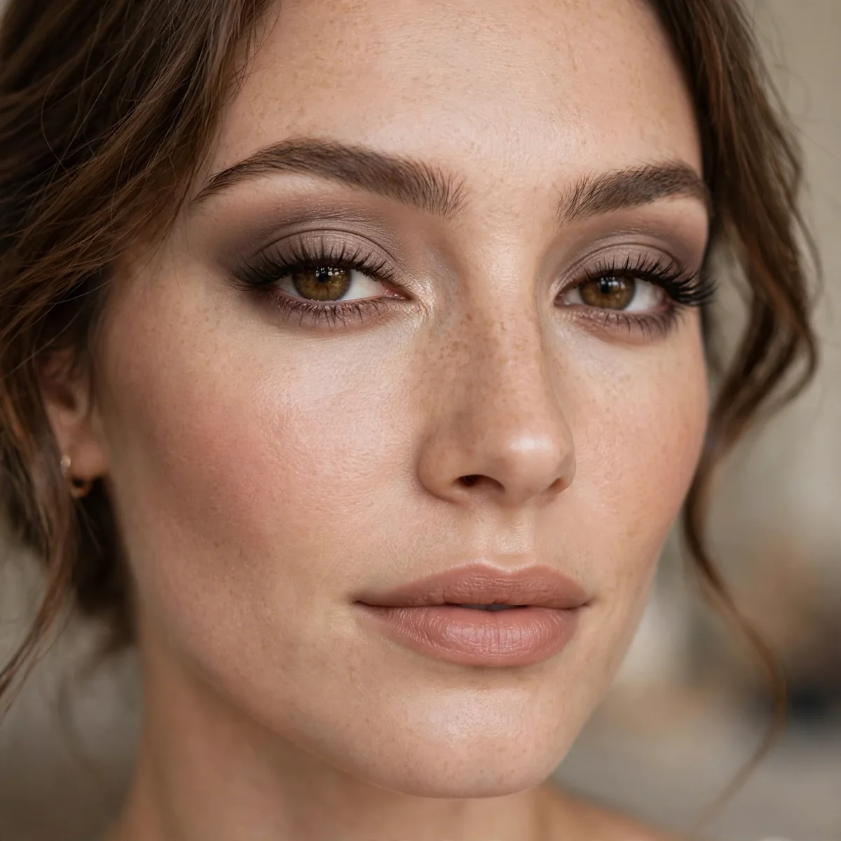 Taupe and brown eyeshadow combination