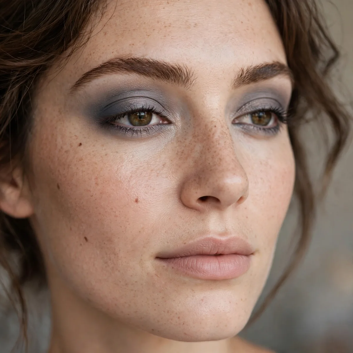 Slate taupe cool eyeshadow blend