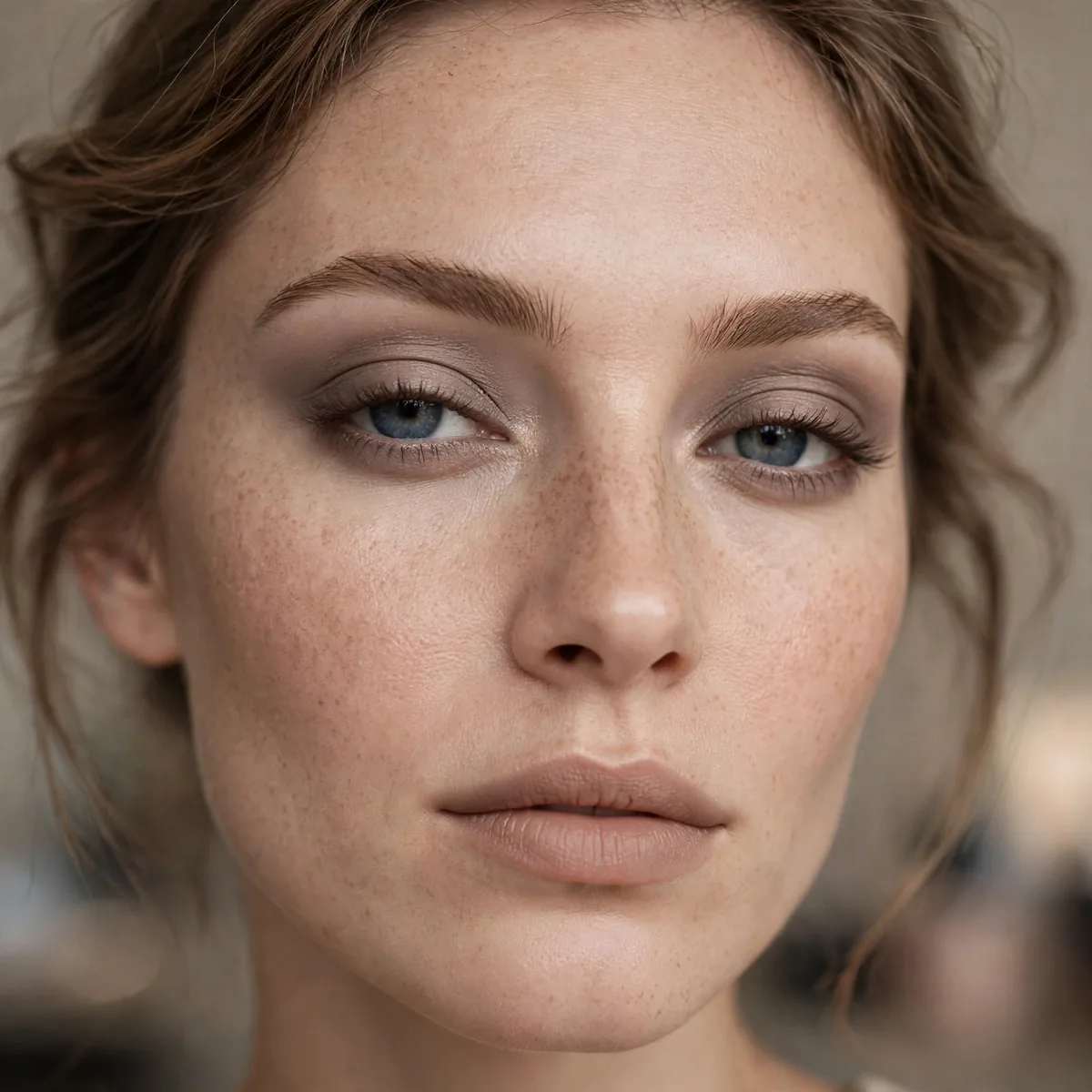 Monochrome taupe eye makeup look