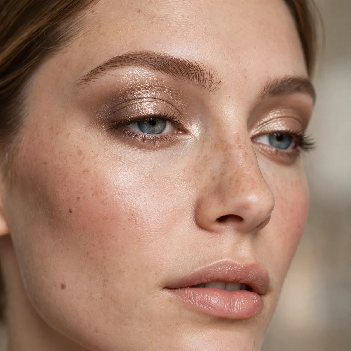 Satin taupe glowing eyeshadow
