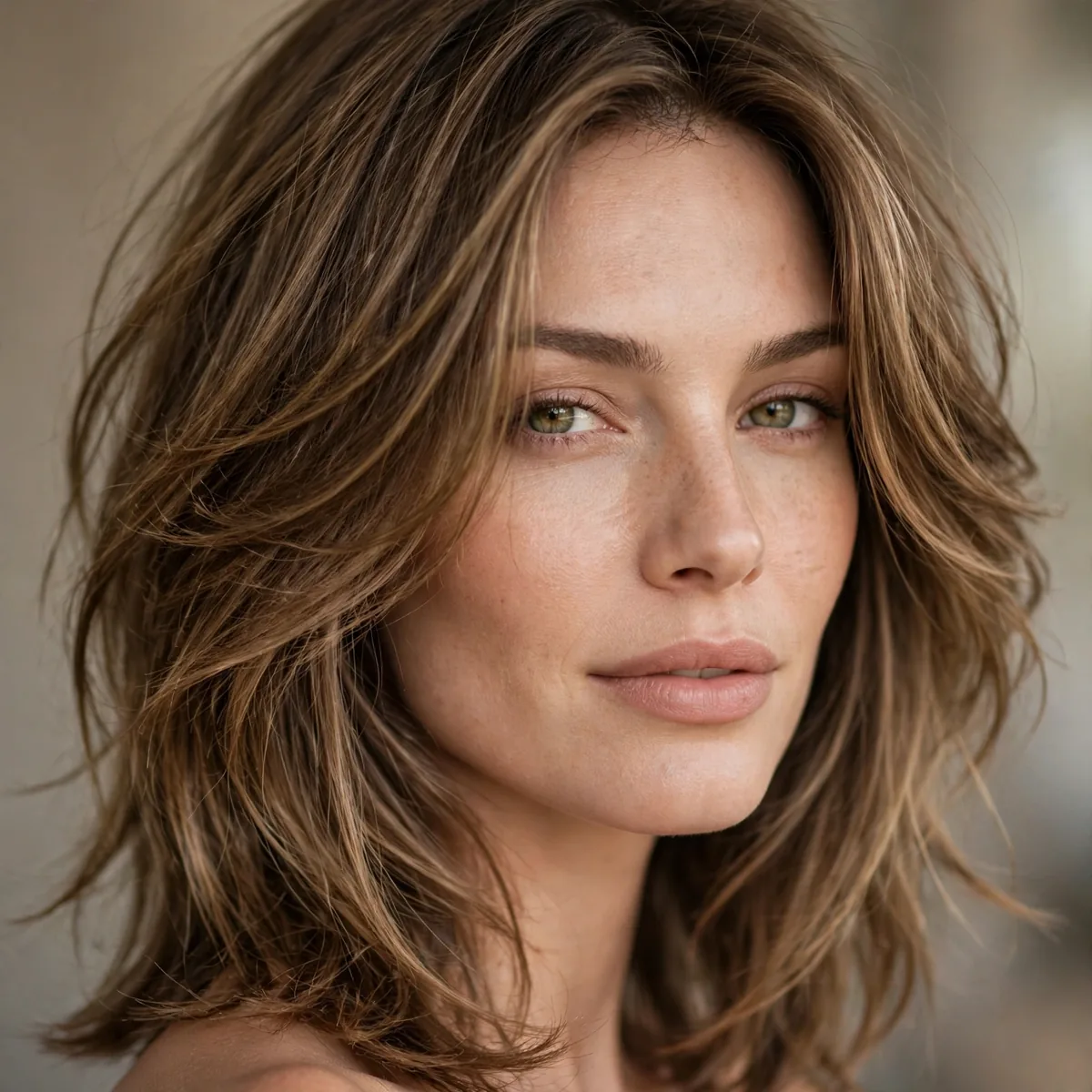 Lob with long soft layers and natural movement