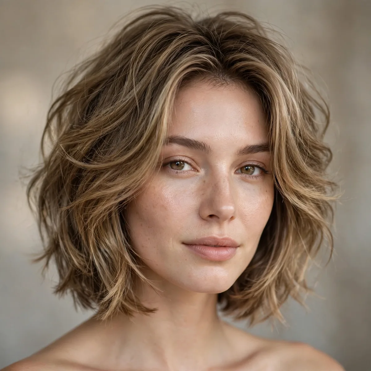 Textured lob adding fullness to fine hair