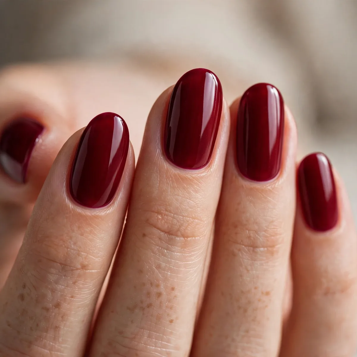 Cranberry red thanksgiving nail polish