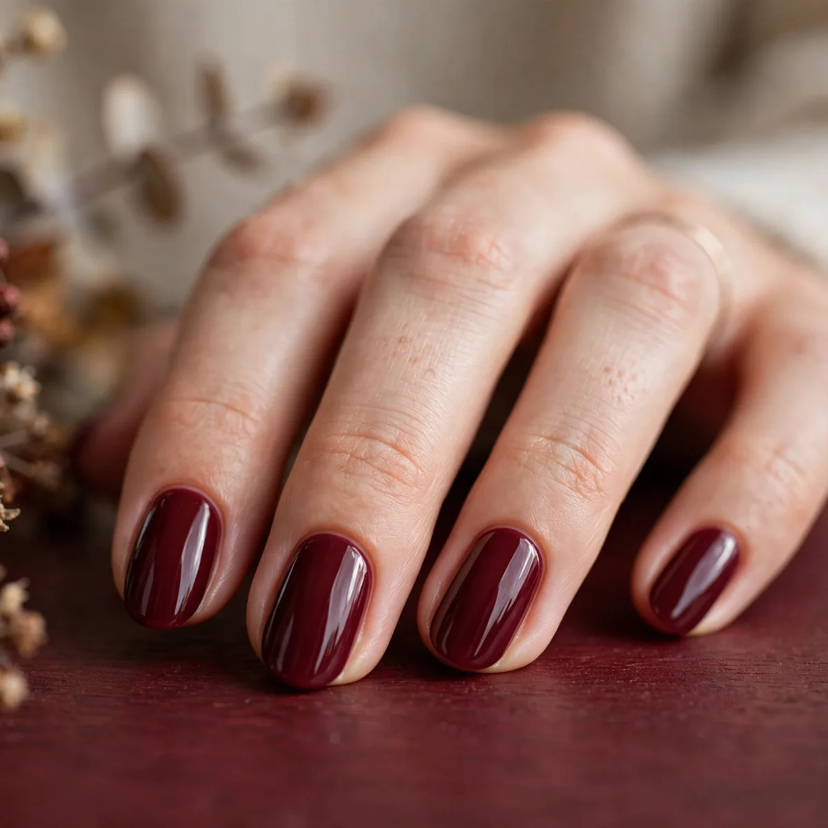 Burgundy thanksgiving nail polish