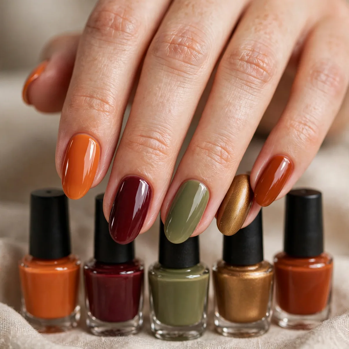 Curated thanksgiving nail polish collection