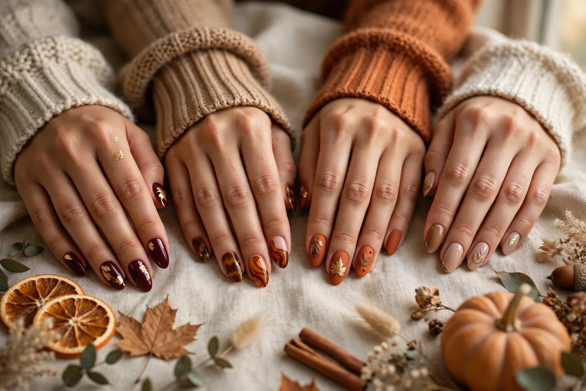 15 Thanksgiving Nail Ideas in Warm, Rich Tones