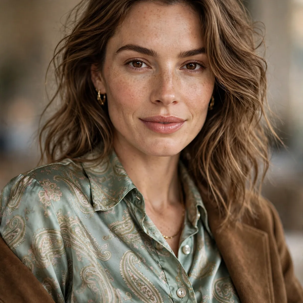 Thrifted silk blouse