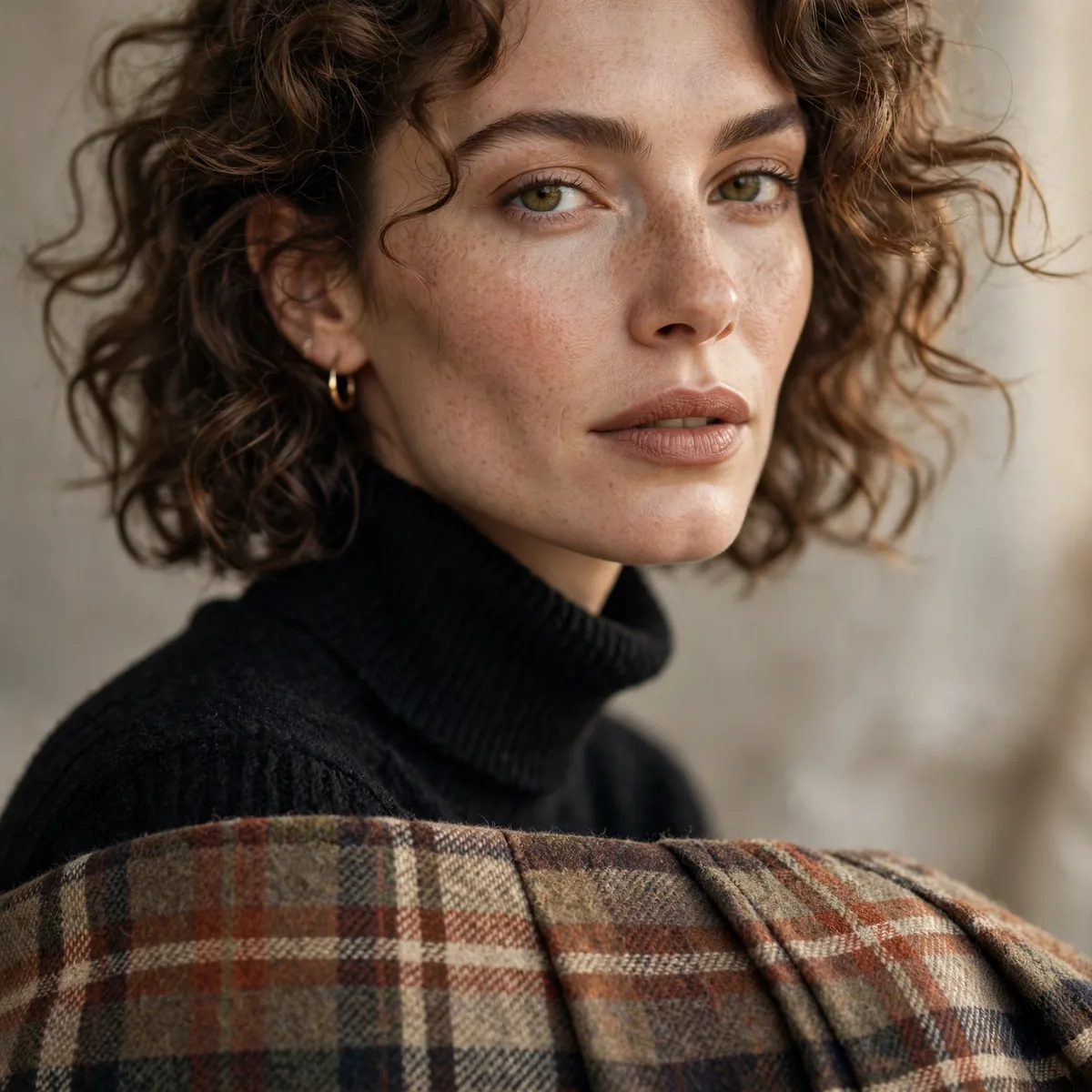 Vintage plaid wool skirt