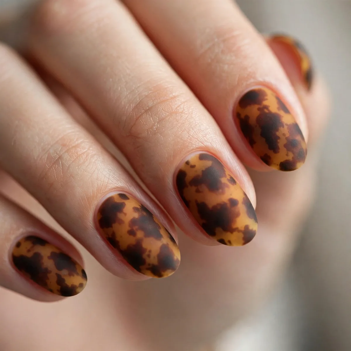 Matte tortoiseshell nail art