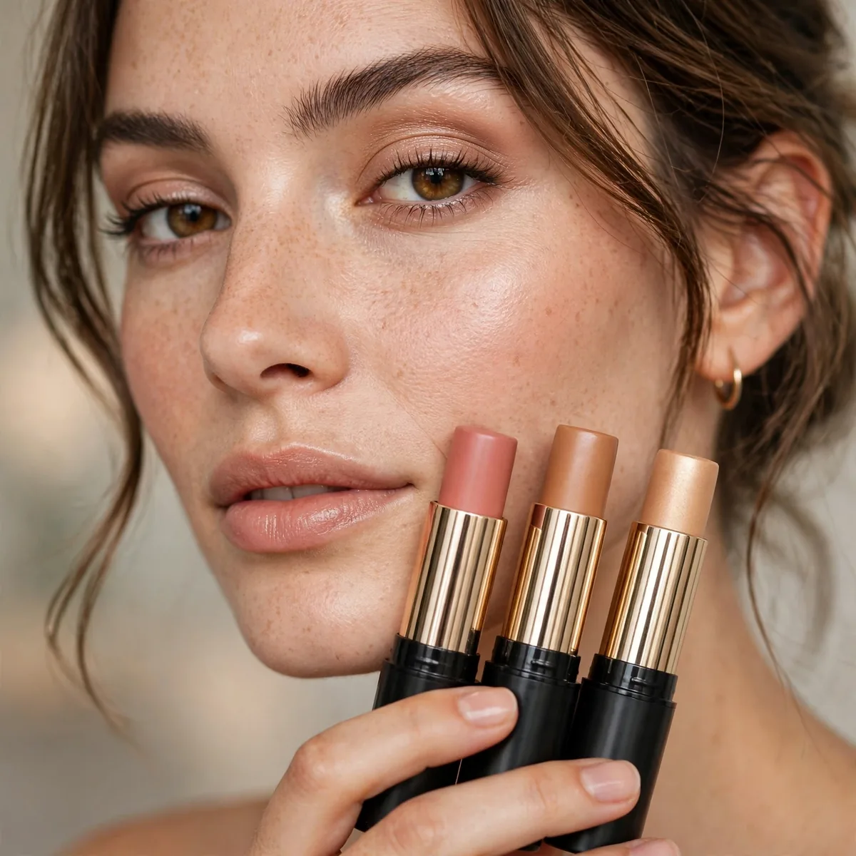 Multitasking makeup sticks for travel