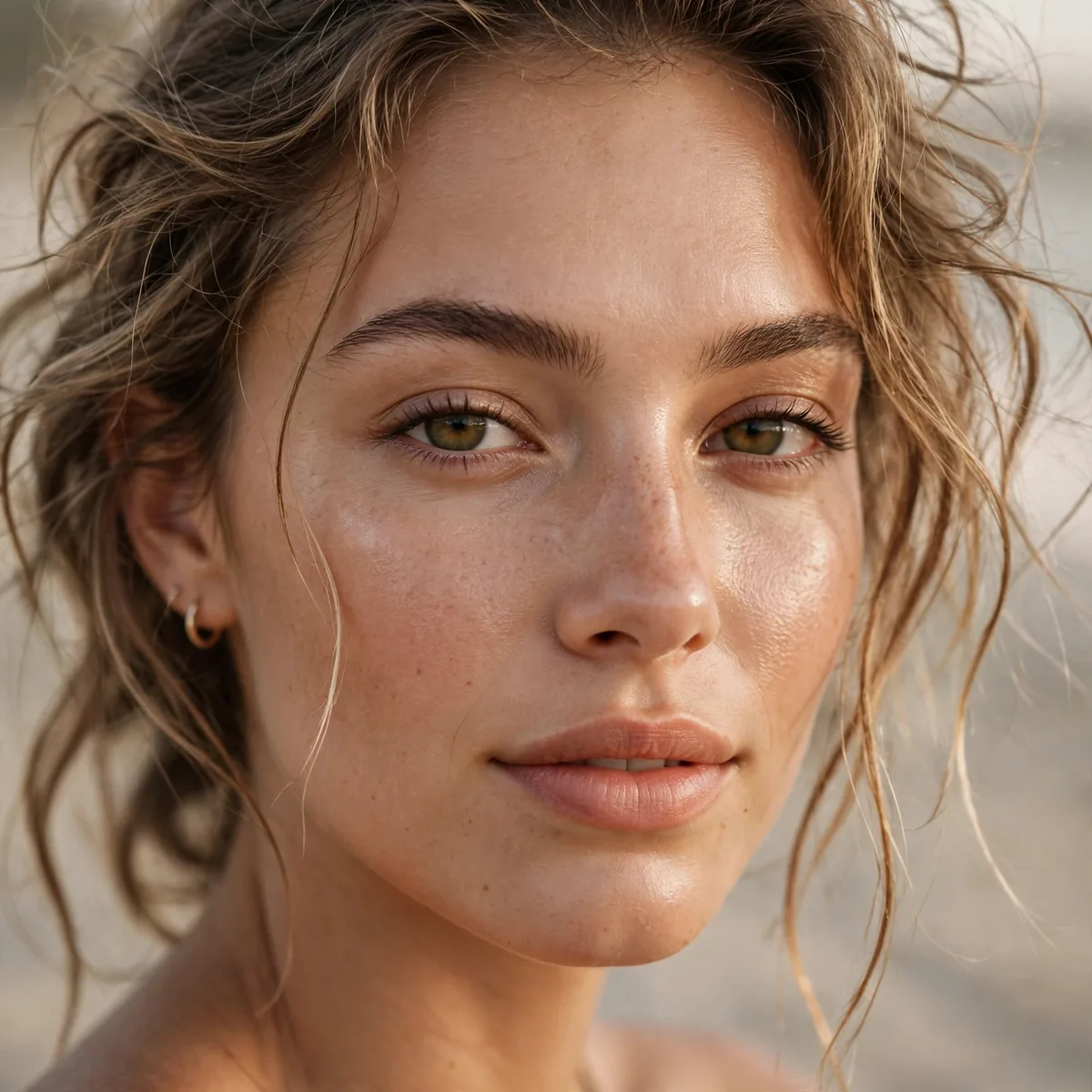 Beach vacation minimal makeup