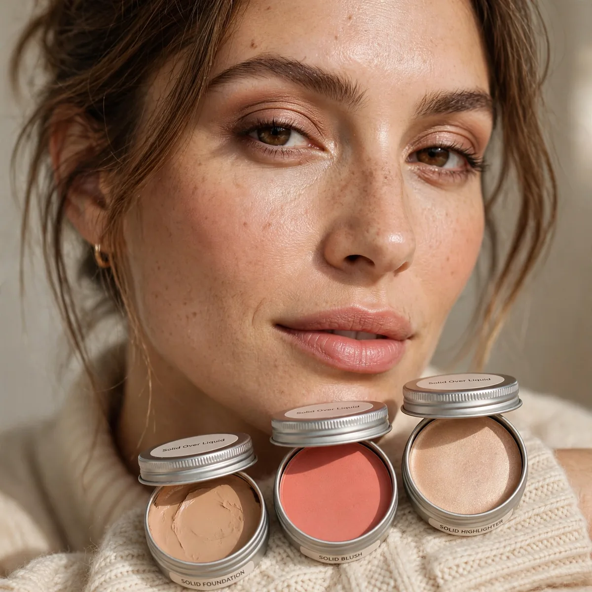 Solid makeup products for travel