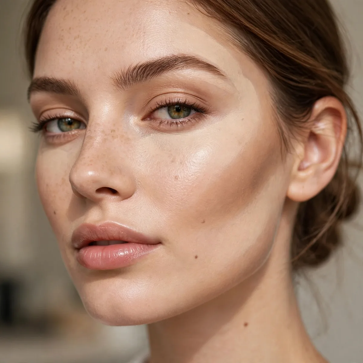 Cream contour under foundation