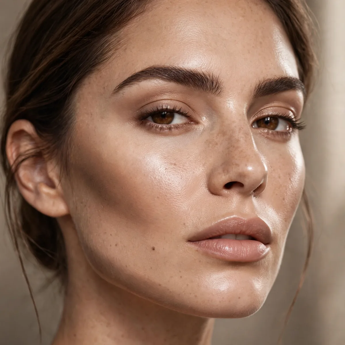 Sheer foundation over contour