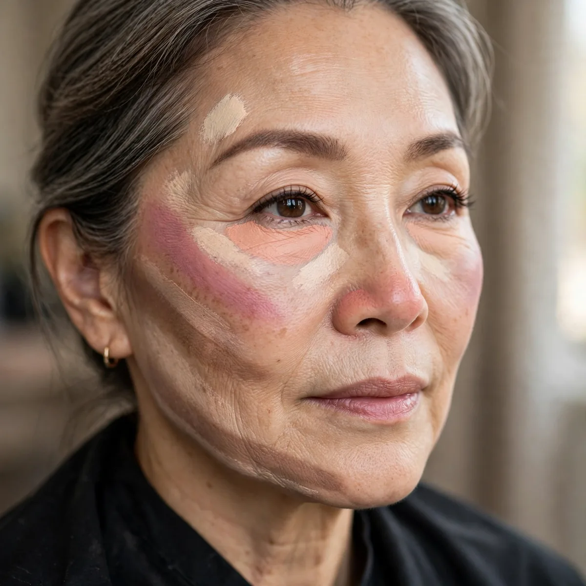 Underpainting on mature skin