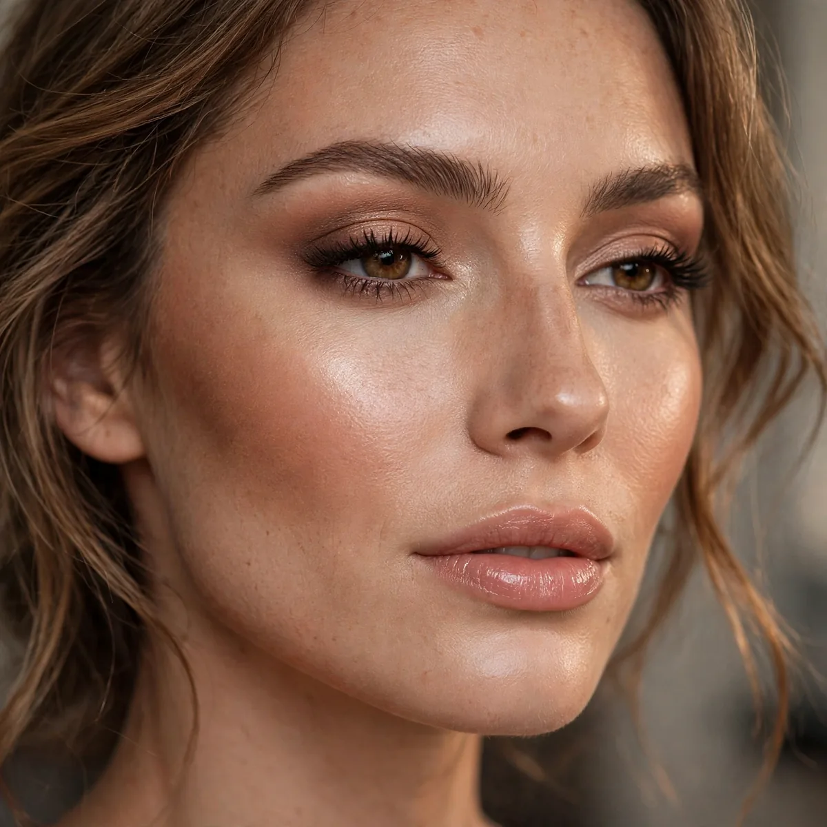 Dramatic underpainting evening look
