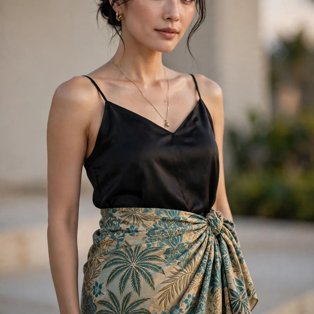 Sarong wrap skirt resort evening