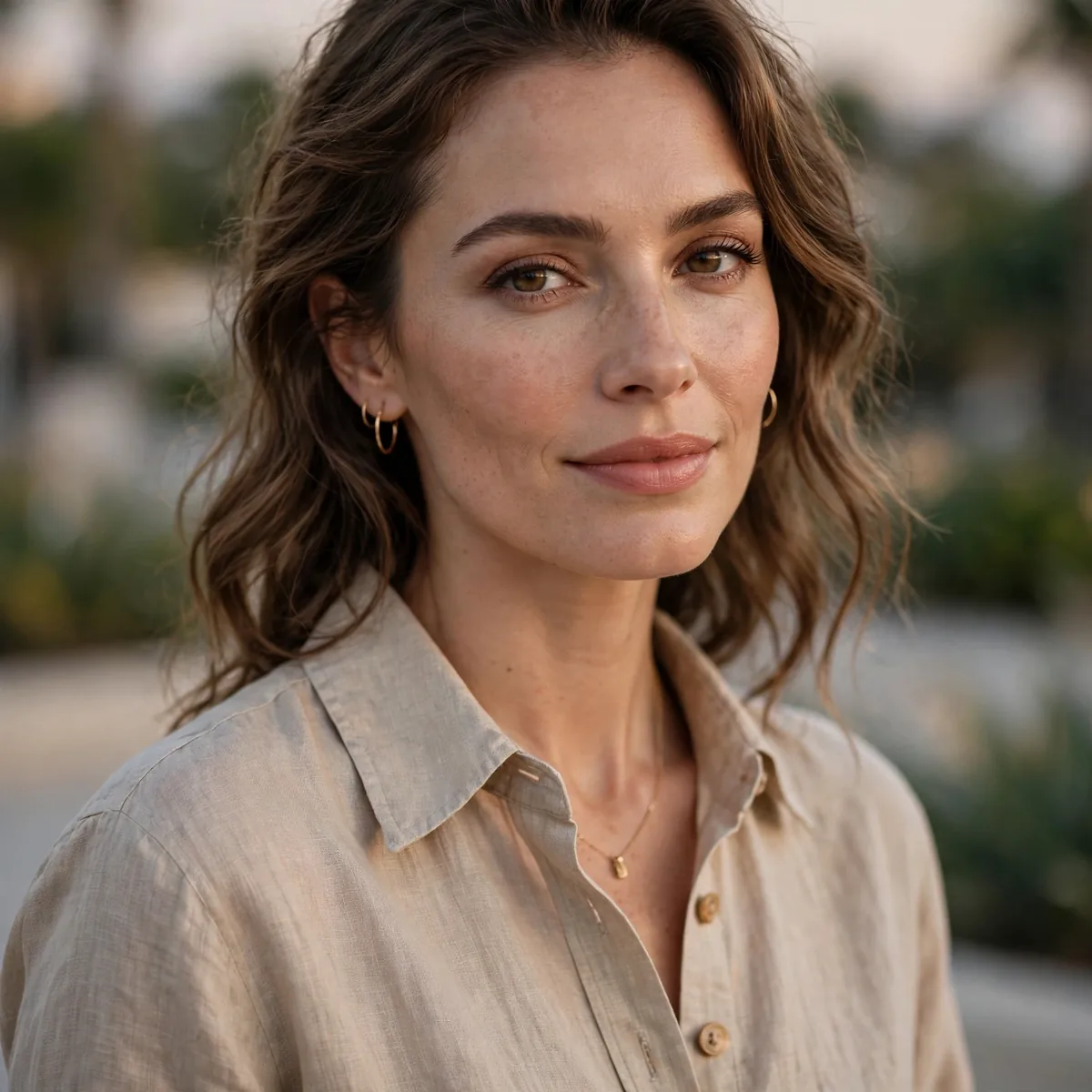 Linen shirt dress resort evening