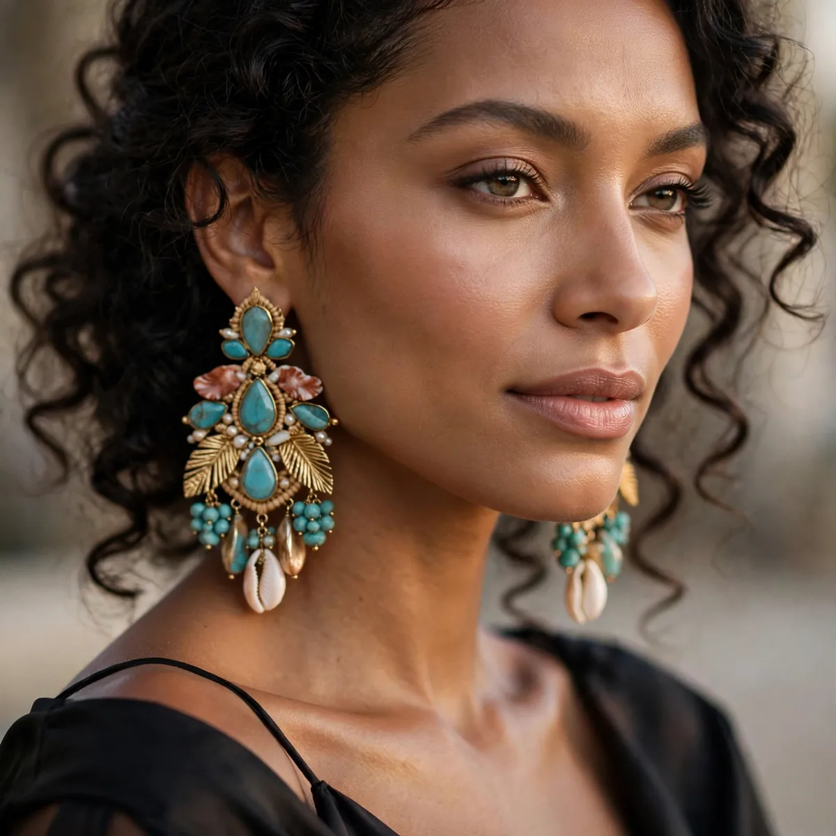 Statement earrings resort evening