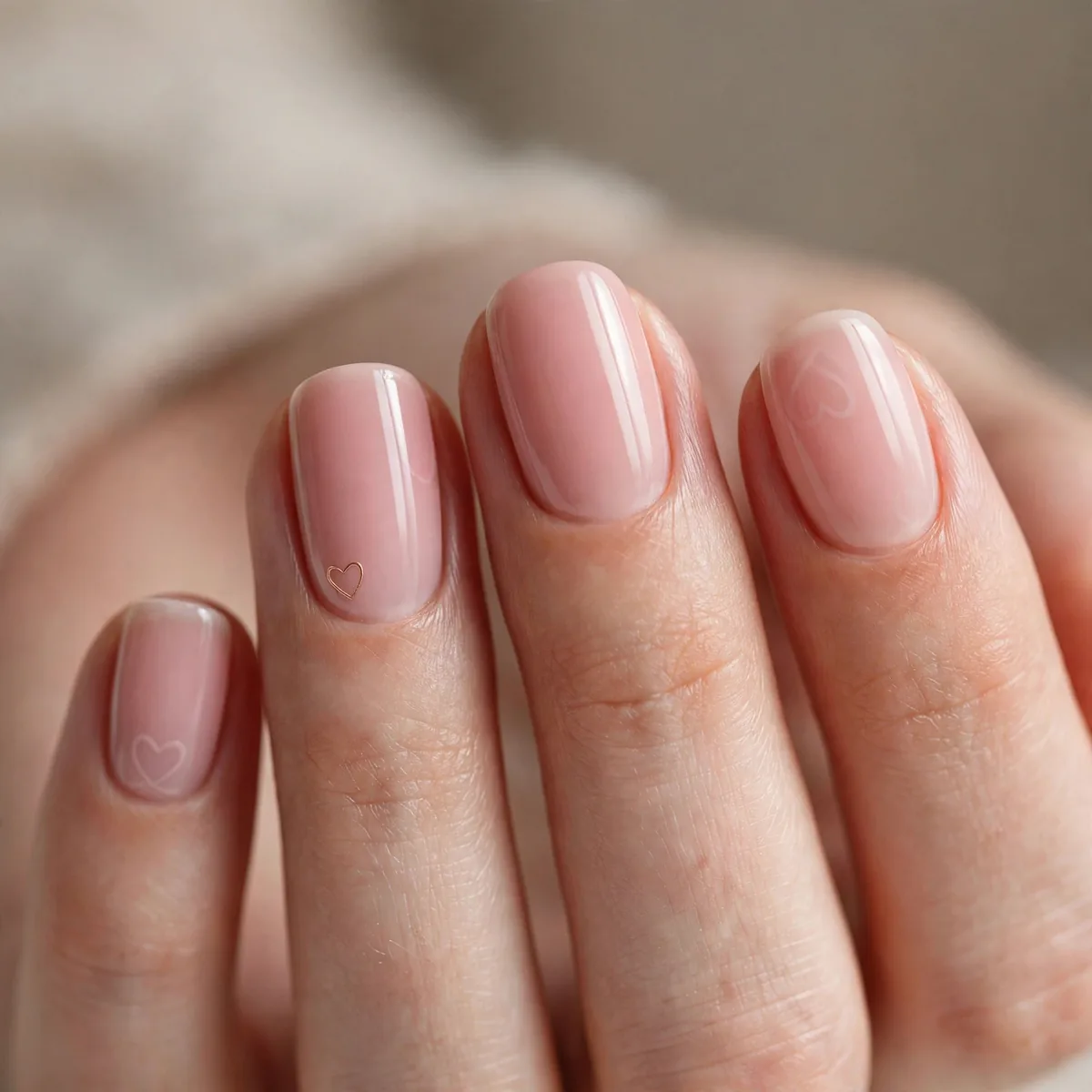 Blush pink valentines nails