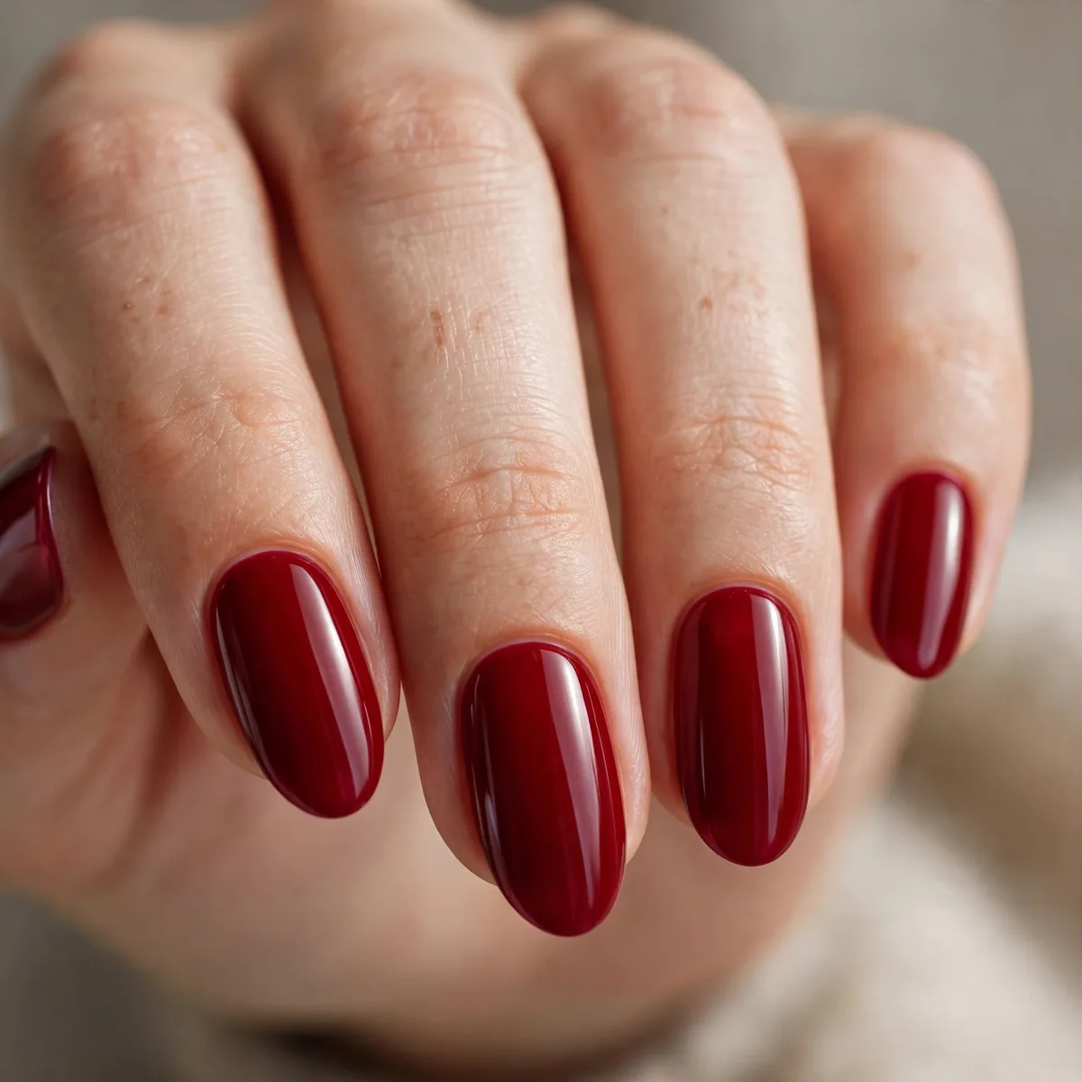 Deep red valentines nail polish