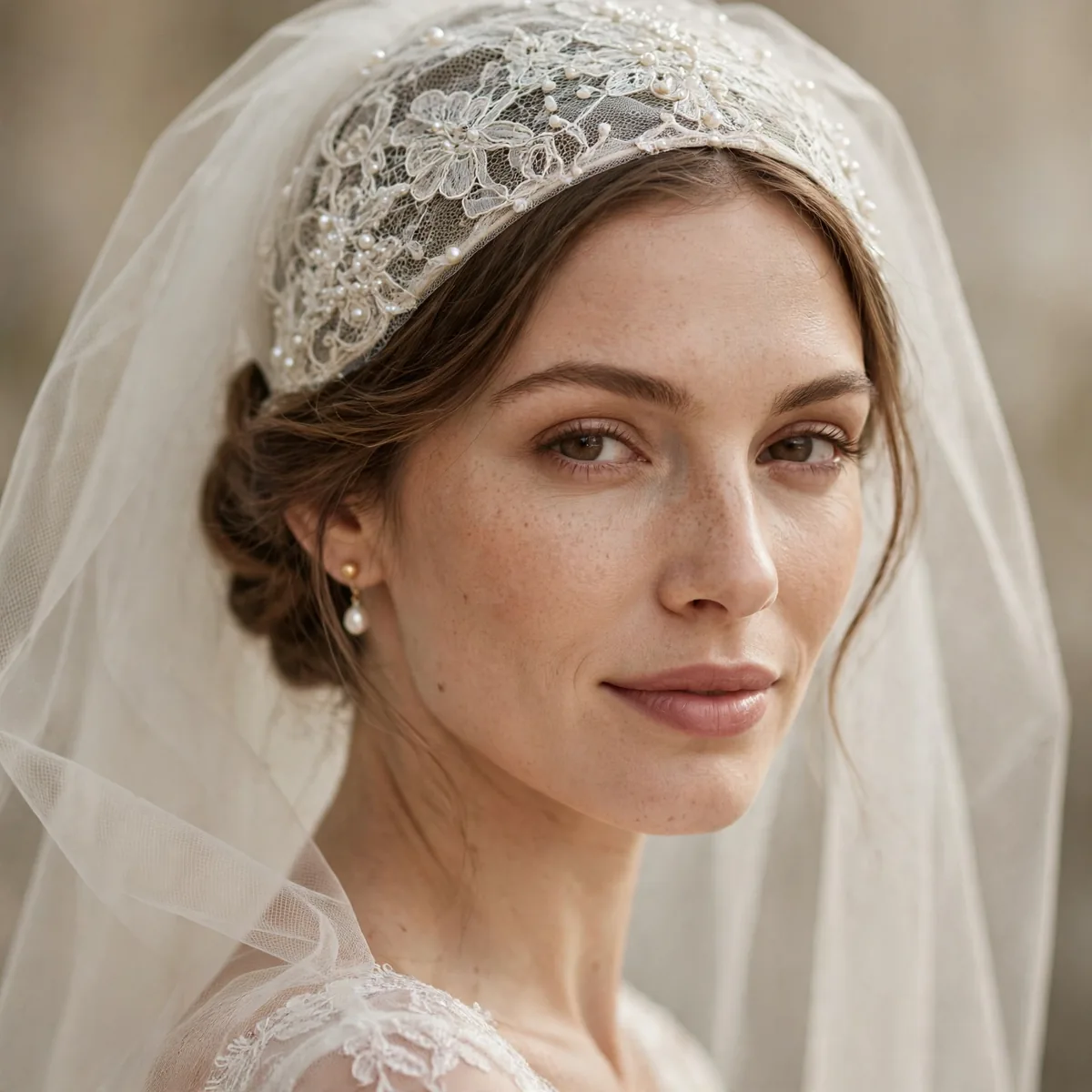 Juliet cap veil bridal