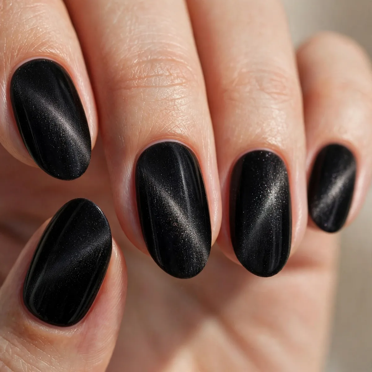 Black velvet magnetic nails