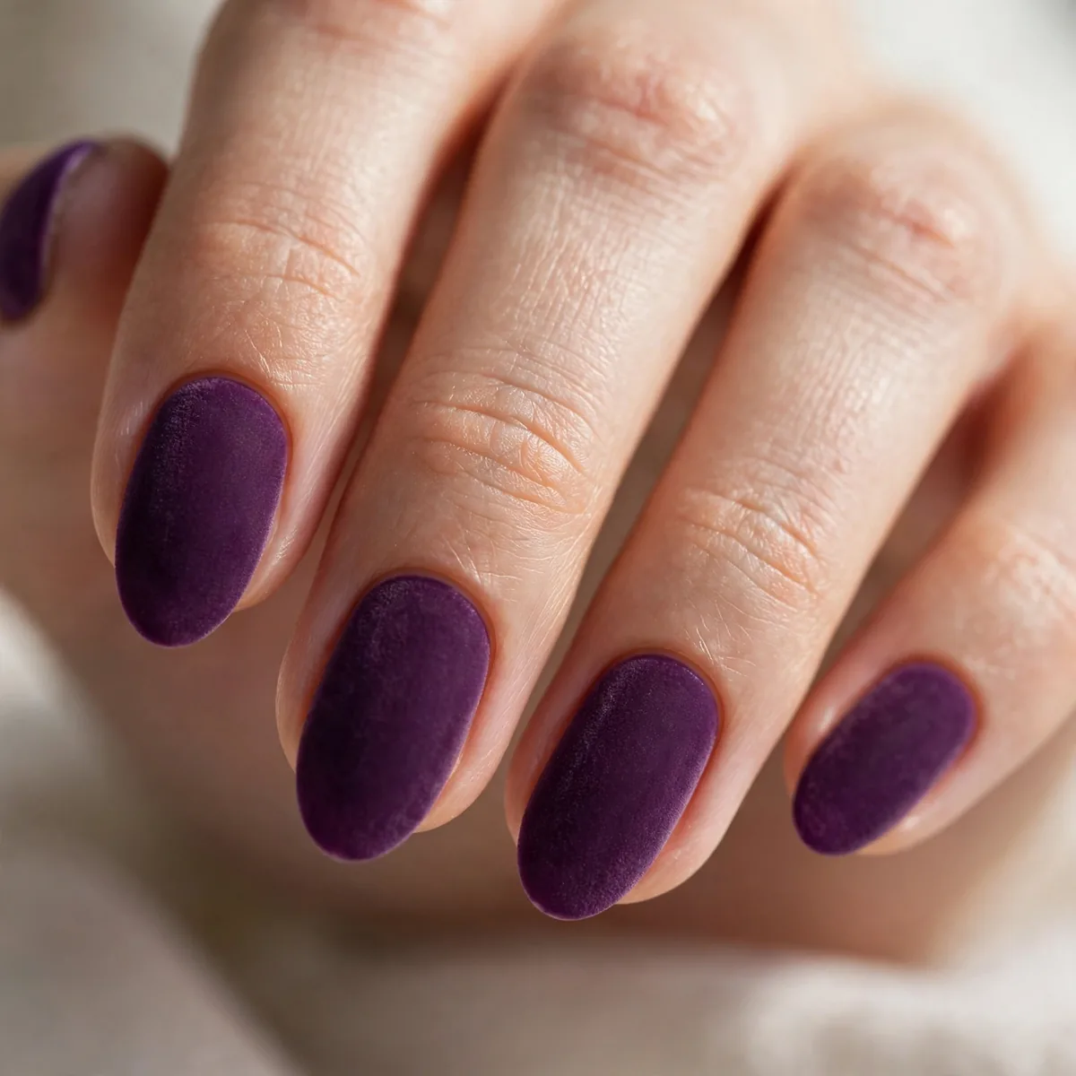 Plum purple velvet nails