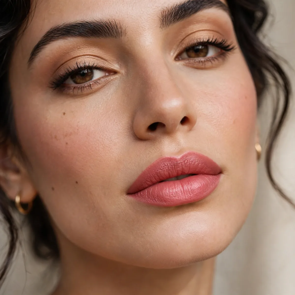 Satin lipstick for video calls