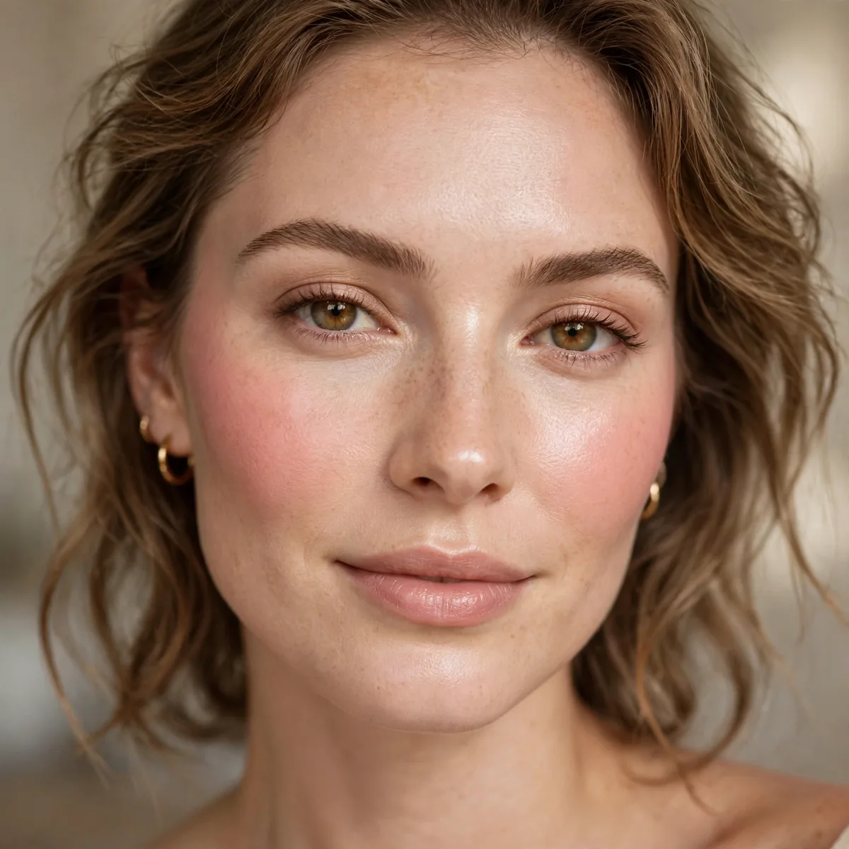 Cream blush for video call glow