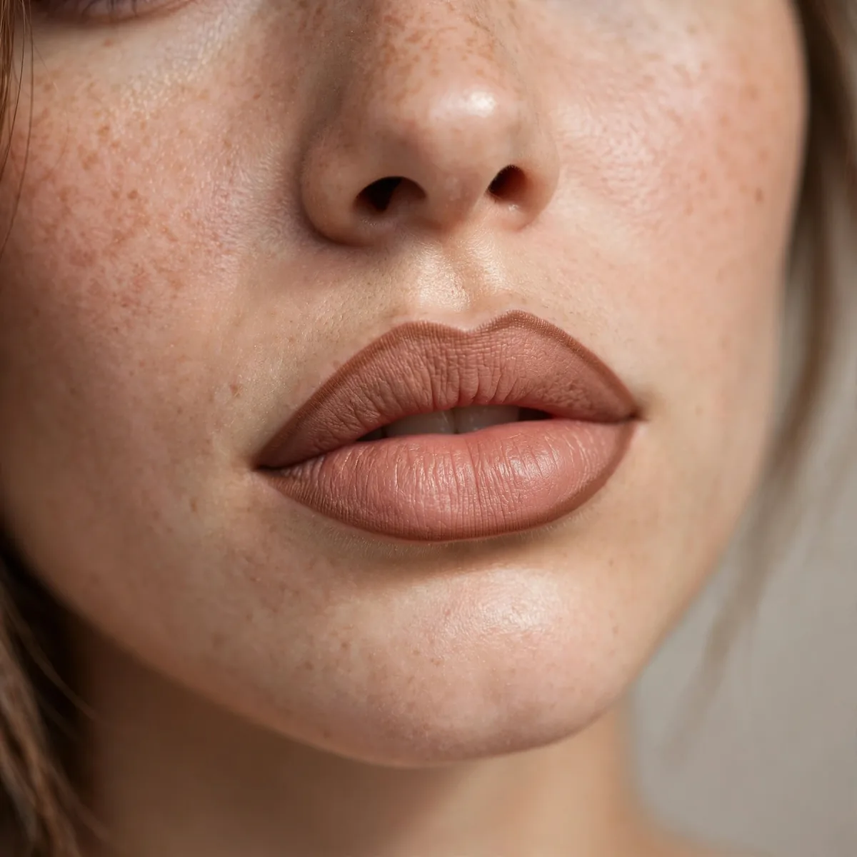 Lip liner defined lips on camera