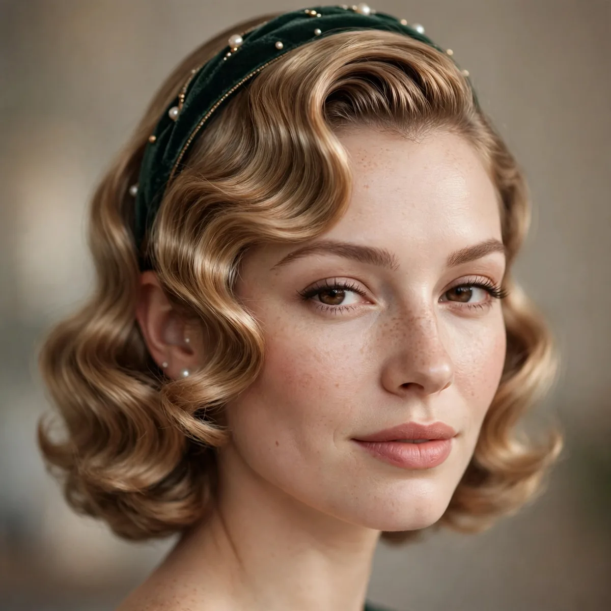 Vintage waves styled with a headband