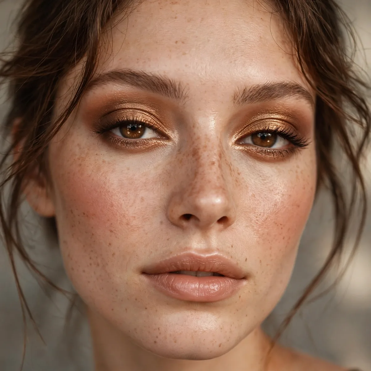 Warm bronze eyeshadow look