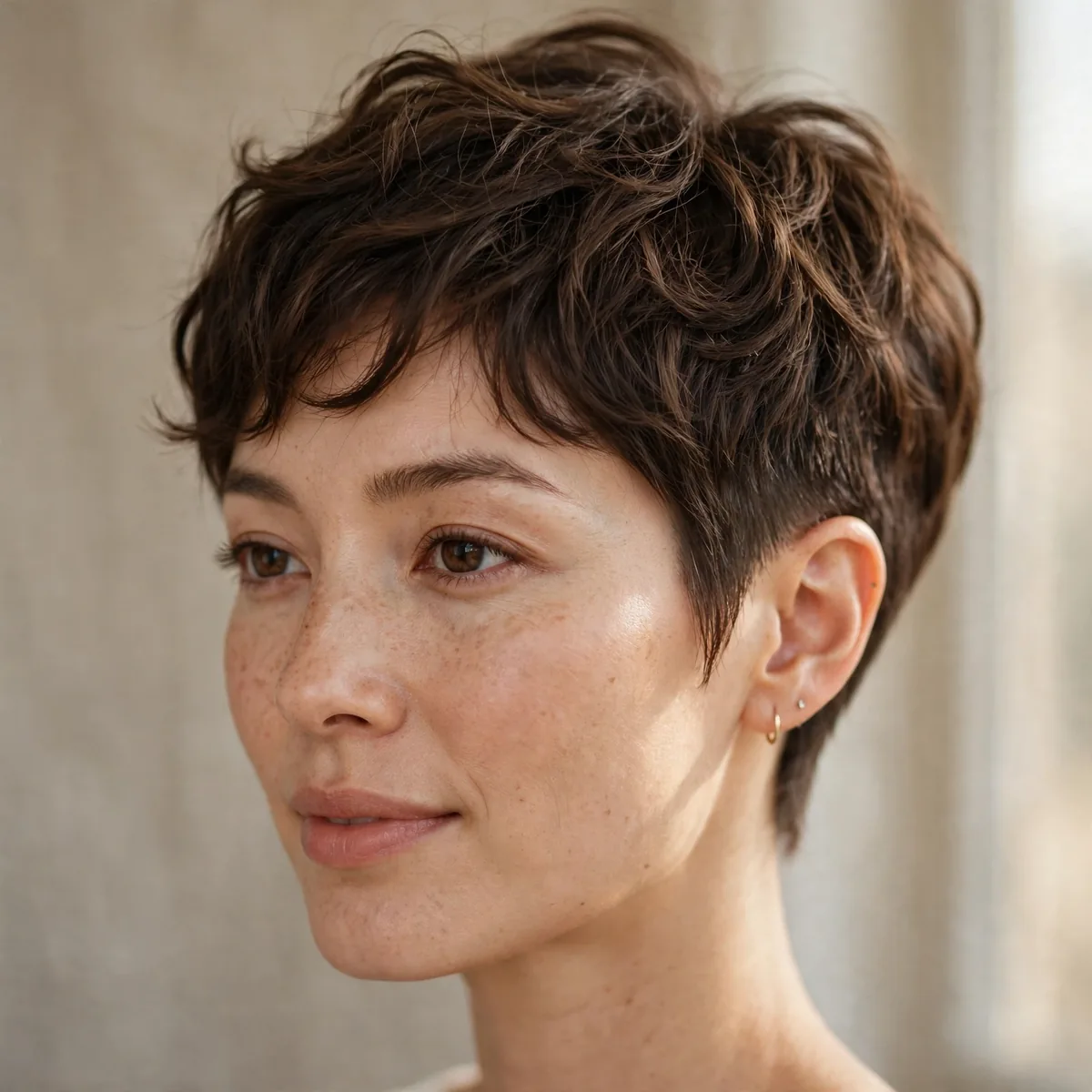Tapered wash-and-go pixie