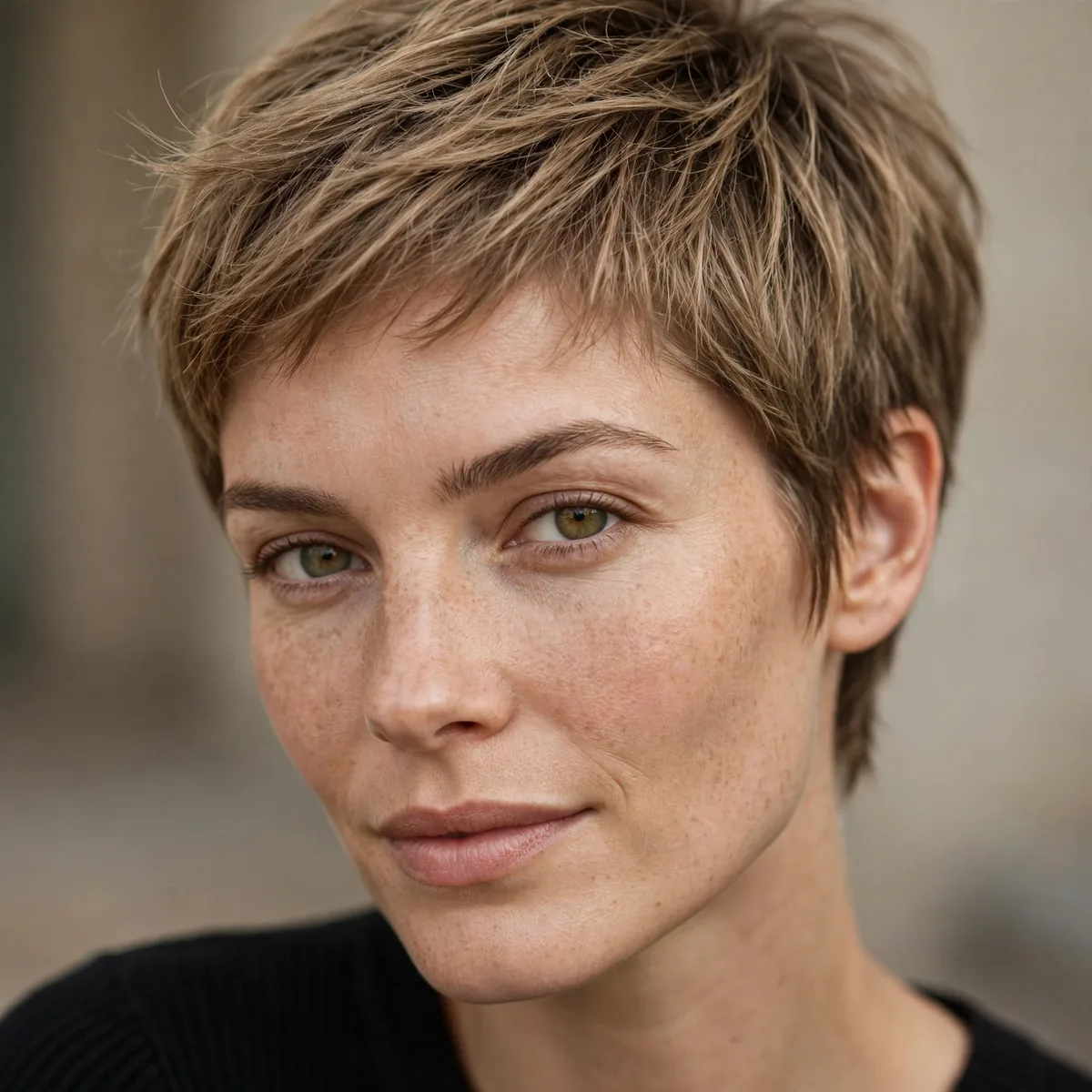 Pixie haircut with no styling product