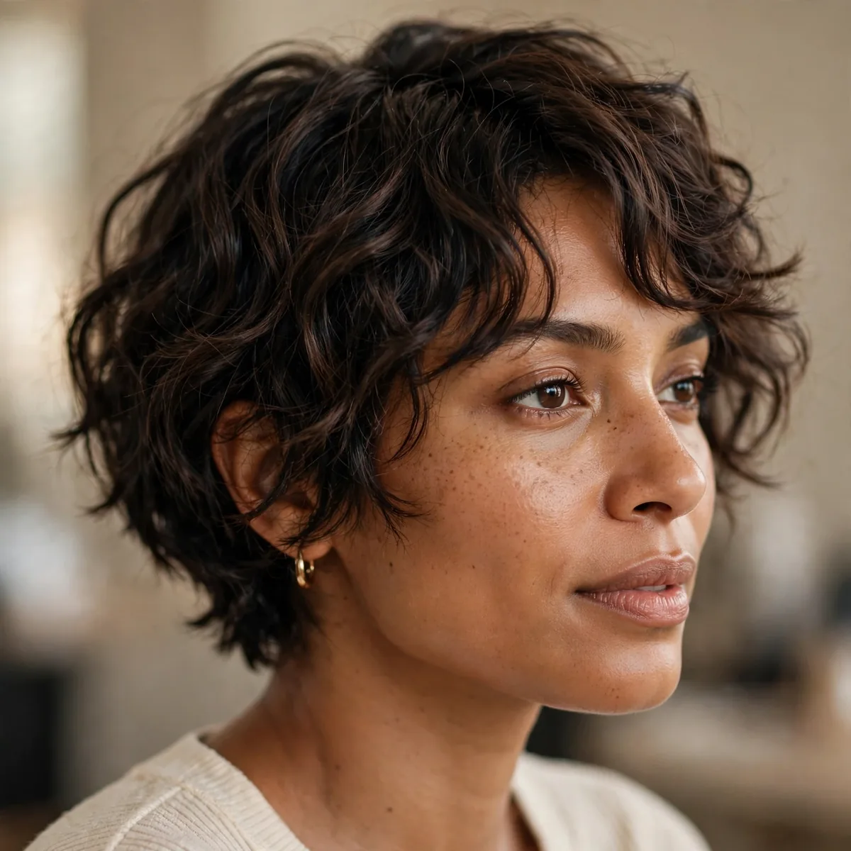 Wavy bixie wash-and-go cut